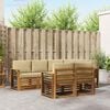 vidaXL Set canapea sectională cu pernă 7 pcs Natural și Bej