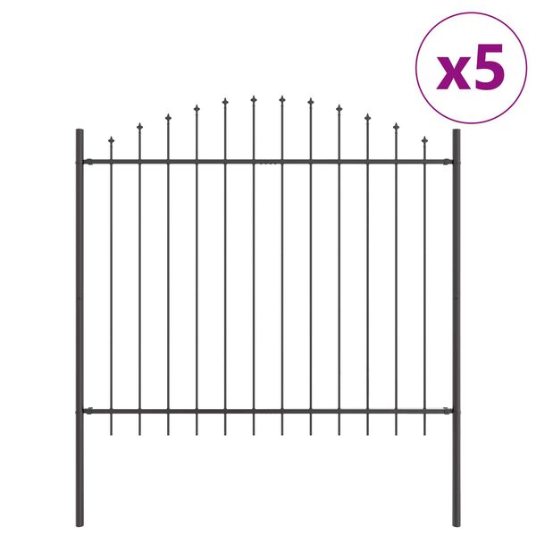 vidaXL Gard de Grădină 5 pcs Gri 170 x 190 cm