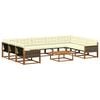 vidaXL Set de canapele de exterior 10 buc. Natural și Crem