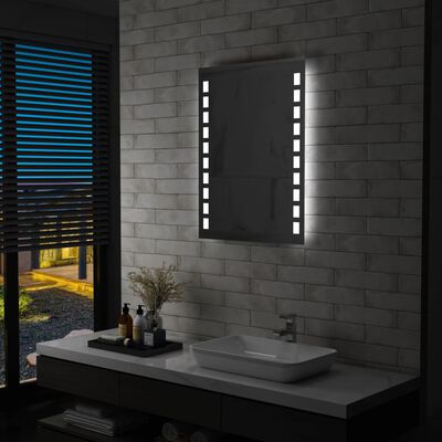 vidaXL Oglindă cu LED de perete de baie, 60 x 80 cm