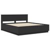 vidaXL Cadru de pat cu headboard Negru 200 x 200 cm Lemn compozit