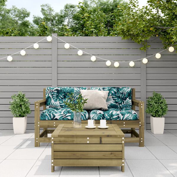 vidaXL Set mobilier de grădină cu perne, 3 piese, lemn de pin tratat