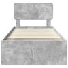vidaXL Cadru de pat Gri Concret 100 x 200 cm Lemn de pin masiv