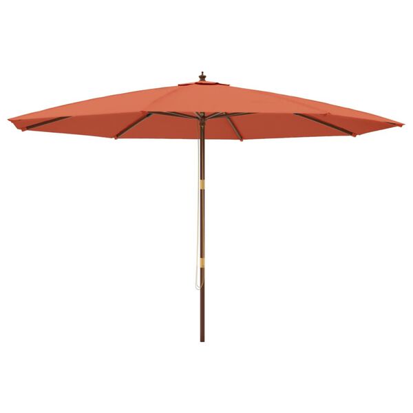 vidaXL Umbrelă de soare de grădină st&acirc;lp din lemn cărămiziu 400x273 cm