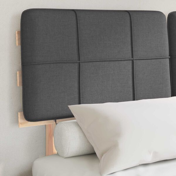 vidaXL Cadru de pat cu tăblie tapițată Gri &icirc;nchis 120 x 200 cm