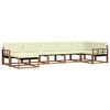 vidaXL Set de canapele de exterior 7 buc. Natural și Crem