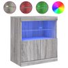 vidaXL Servantă cu lumini LED, gri sonoma, 60x37x67 cm