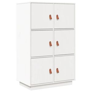 vidaXL Dulap &icirc;nalt, alb, 67x40x108,5 cm, lemn masiv de pin