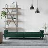 vidaXL Canapea extensibilă cu cotiere, verde &icirc;nchis, catifea