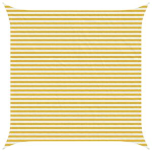 vidaXL P&acirc;nză de umbră Galben și alb 4,5 x 4,5 m HDPE