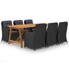 vidaXL Set mobilier pentru grădină, 7 piese, negru