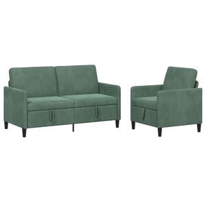 vidaXL Set de canapea cu spațiu de depozitare 2 buc. Verde Mării