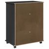 vidaXL Cabinet mobil Negru 63,5 x 39 x 79 cm Lemn de pin masiv
