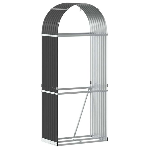 vidaXL Suport pentru lemne, antracit, 80x45x190 cm, oțel galvanizat