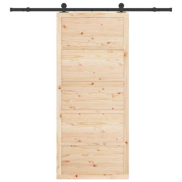 vidaXL Ușă glisantă natural 100 x 208 cm Lemn de pin masiv