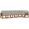 vidaXL Set de canapele de exterior 6 buc. Natural și gri deschis