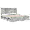 vidaXL Cadru de pat cu headboard Beton 180 x 200 cm Lemn de pin masiv
