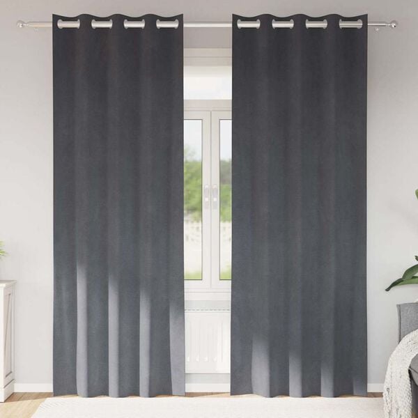 vidaXL Perdele opace 2 pcs Gri deschis 140 x 260 cm Catifea