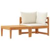 vidaXL Set mobilier grădină perne alb/crem, 2 piese, lemn masiv acacia