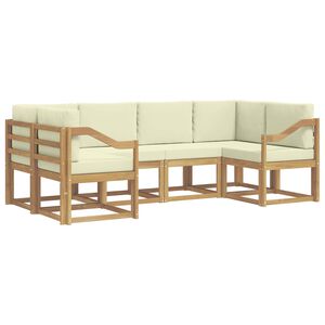 vidaXL Set de canapele de exterior cu pernă 6 pcs Alb și crem