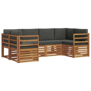 vidaXL Set canapea sectională cu pernă 6 pcs Natural și Antracit