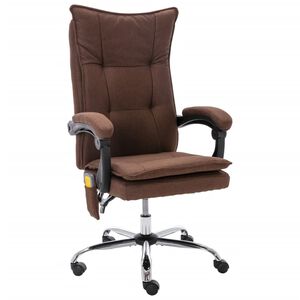 vidaXL Scaun de birou cu masaj, maro, material textil