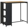 vidaXL Masă de bar cu raft de depozitare negru 120x60x110 cm poliratan