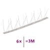 vidaXL Set bandă cu țepi antipăsări cu 5 r&acirc;nduri, 6 buc., oțel, 3 m