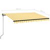 vidaXL Copertină retractabilă manual cu LED, galben și alb, 350x250 cm