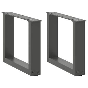 vidaXL Picioare pentru măsuță de cafea &icirc;n formă de U, 2 buc., antracit, 40x(30-31) cm, oțel
