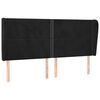 vidaXL Tăblie de pat cu aripioare, negru, 203x23x118/128 cm, catifea