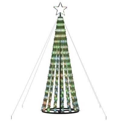 vidaXL Con de lumină brad de Crăciun cu 275 LED-uri, multicolor 180 cm
