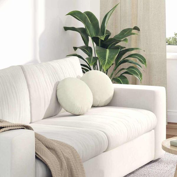 vidaXL Perne de Șezut 2 pcs Crem Ø 40 x 13 cm Catifea