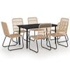 vidaXL Set mobilier de exterior, 7 piese, poliratan și sticlă