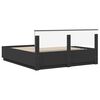 vidaXL Cadru de pat cu headboard Negru 200 x 200 cm Lemn compozit