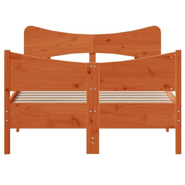 vidaXL Cadru pat fără saltea, maro ceruit, 120x200 cm, lemn masiv pin