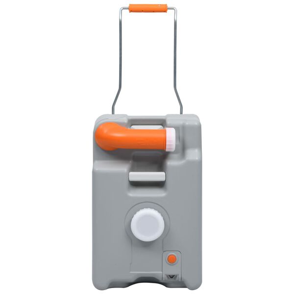 vidaXL Rezervor de apă cu roți pentru camping, gri, 25 L