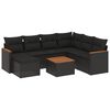 vidaXL Set mobilier de grădină cu perne, 8 piese, negru, poliratan