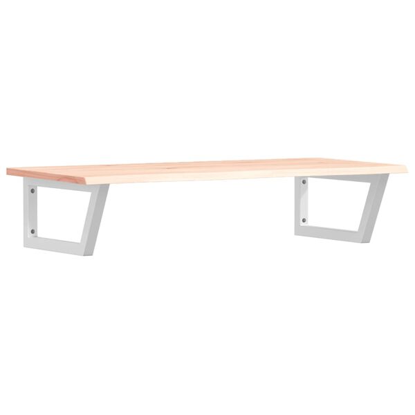 vidaXL Raft pentru lavoar montat pe perete, oțel și lemn masiv stejar