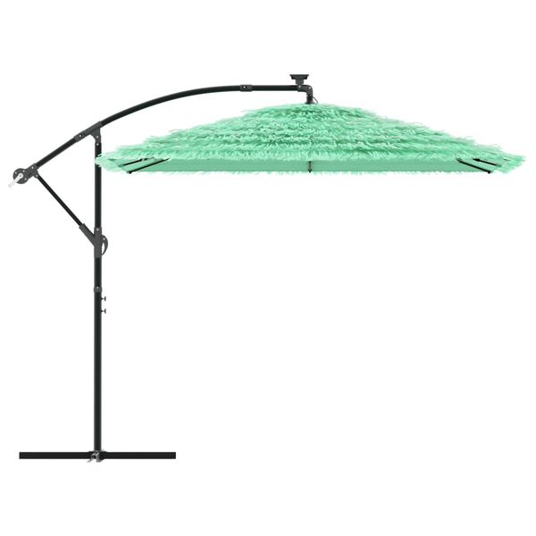vidaXL Umbrelă soare de grădină cu st&acirc;lp din oțel, verde 269x269x235cm