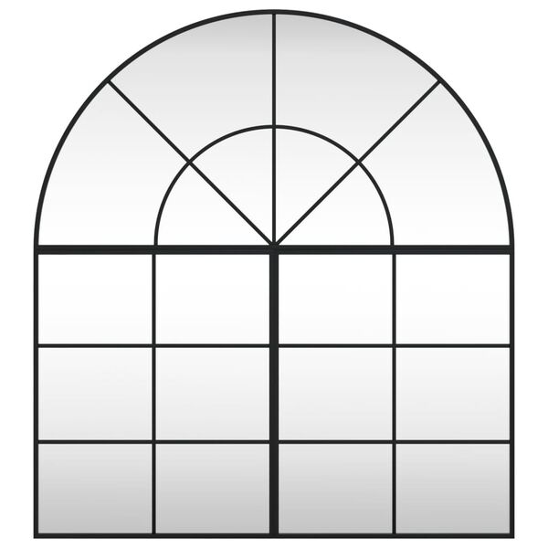 vidaXL Oglindă de perete, negru, 100x110 cm, arcuită, fier