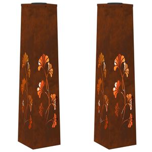 vidaXL Lumină LED Solară pentru Alei 2 buc. Alb cald 18 x 18 x 80 cm