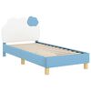 vidaXL Cadru de pat pentru copii cu spătar albastru 80 x 160 cm PU