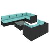 vidaXL Set mobilier de grădină cu perne, 8 piese, negru, poliratan