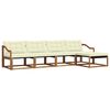 vidaXL Set de canapele de exterior cu pernă 5 pcs Natural și Crem
