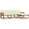 vidaXL Set de canapele de exterior 4 buc. Natural și Crem