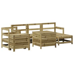 vidaXL Set canapea de grădină, 7 piese, lemn de pin tratat