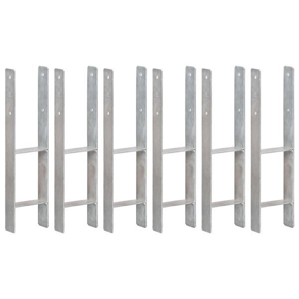 vidaXL Ancore de gard, 6 buc., argintiu, 14x6x60 cm, oțel galvanizat