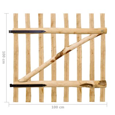 vidaXL Poartă de gard din lemn de alun 100 x 100 cm
