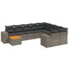 vidaXL Set canapele de grădină cu perne, 11 piese, gri, poliratan